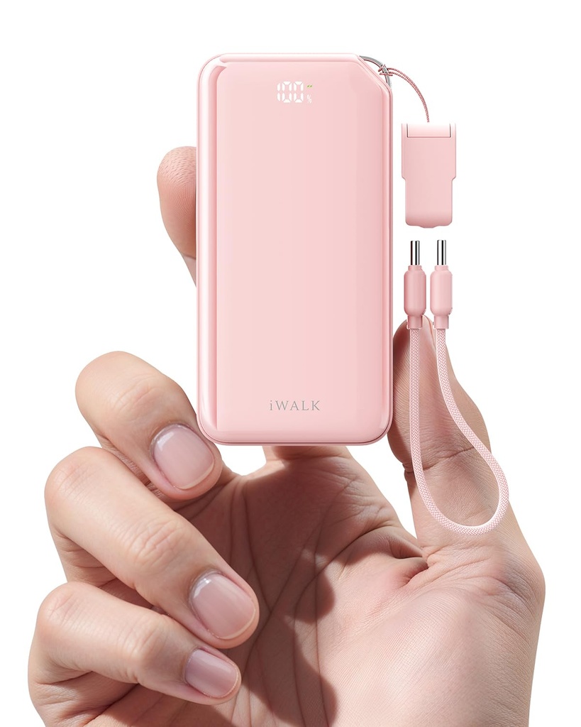 iWALK Portable Charger, Ultra Small 10,000mAh 30W PD Power Bank, USB C in&Out Fast Charging