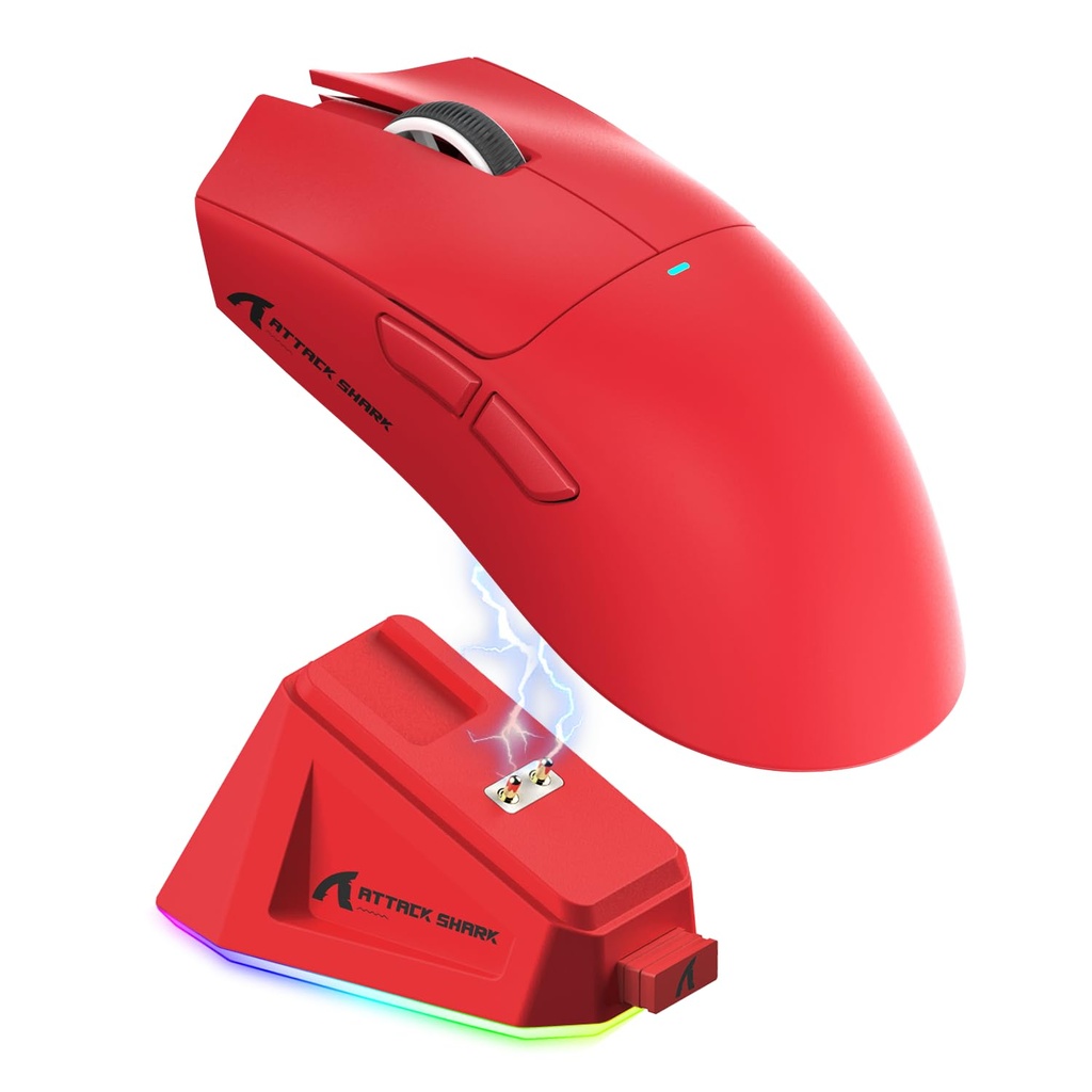 ATTACK SHARK X11 Gaming Mouse with Magnetic Charging Dock, PixArt PAW3311 Gaming Sensor, BT