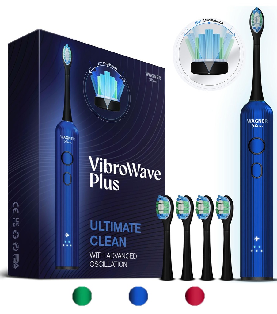 Wagner Stern VibroWave Plus Oscillation & Vibration Sonic Electric Toothbrush with 4 Brush