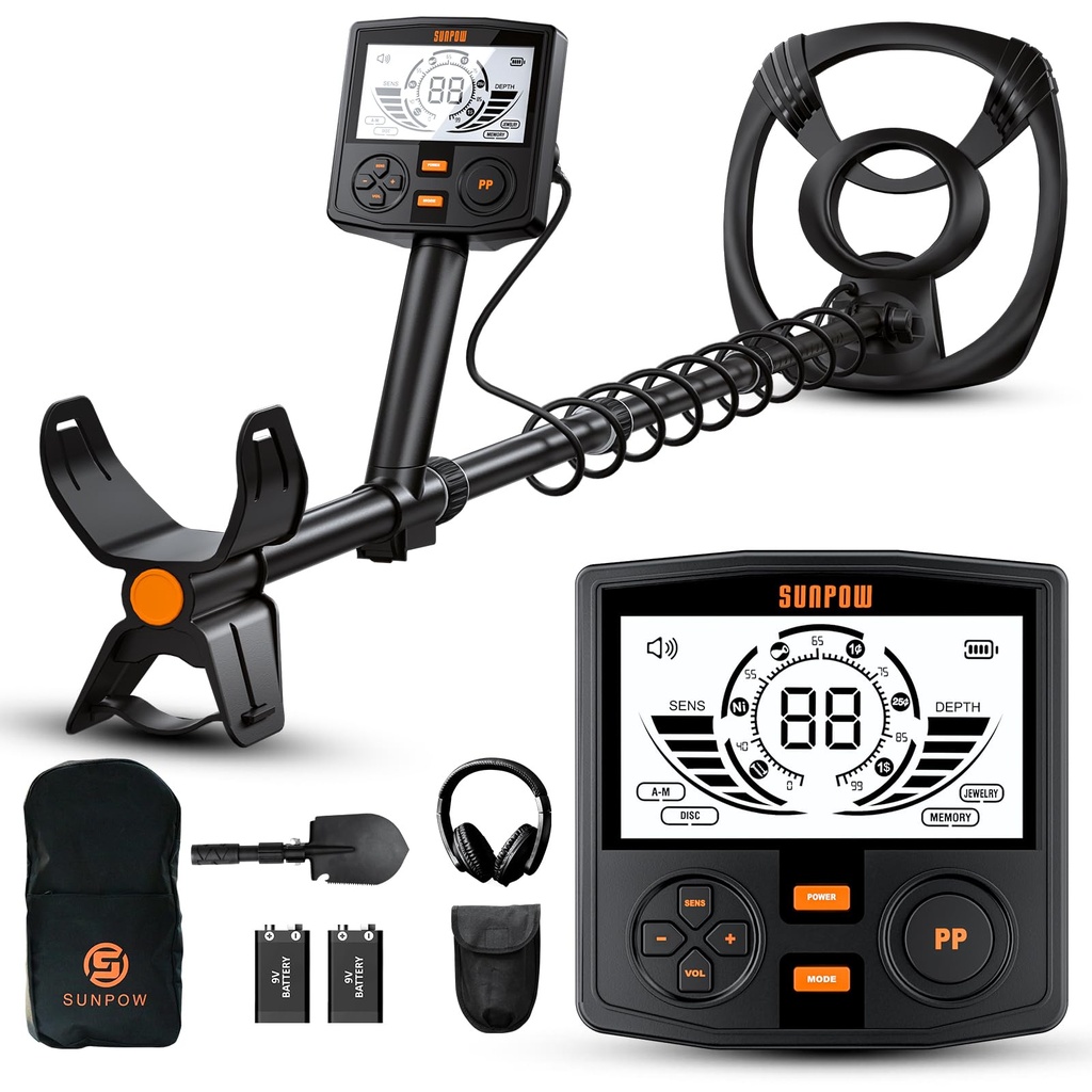 SUNPOW Metal Detector for Adults Professional, High-Tech with DSP Chip and Structure