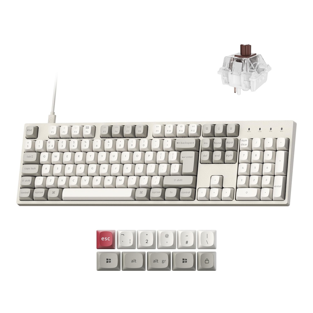 Keychron C2 Pro 8K Wired Mechanical Keyboard - UK ISO Layout, 8000Hz Polling Rate, QMK/VIA