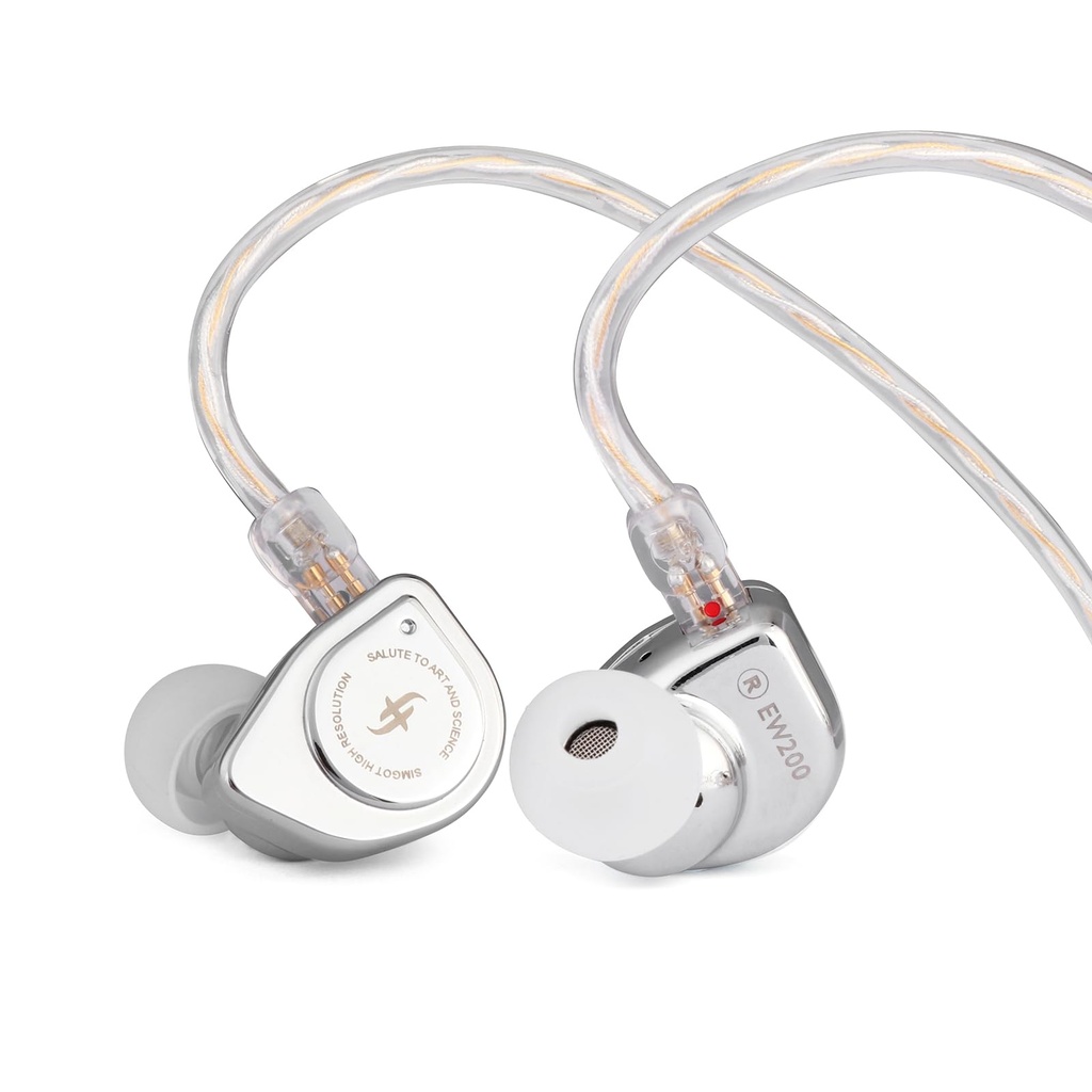 Linsoul SIMGOT EW200 10mm SCP Diaphragm Dynamic Driver in-Ear Earphones with All Metal Body