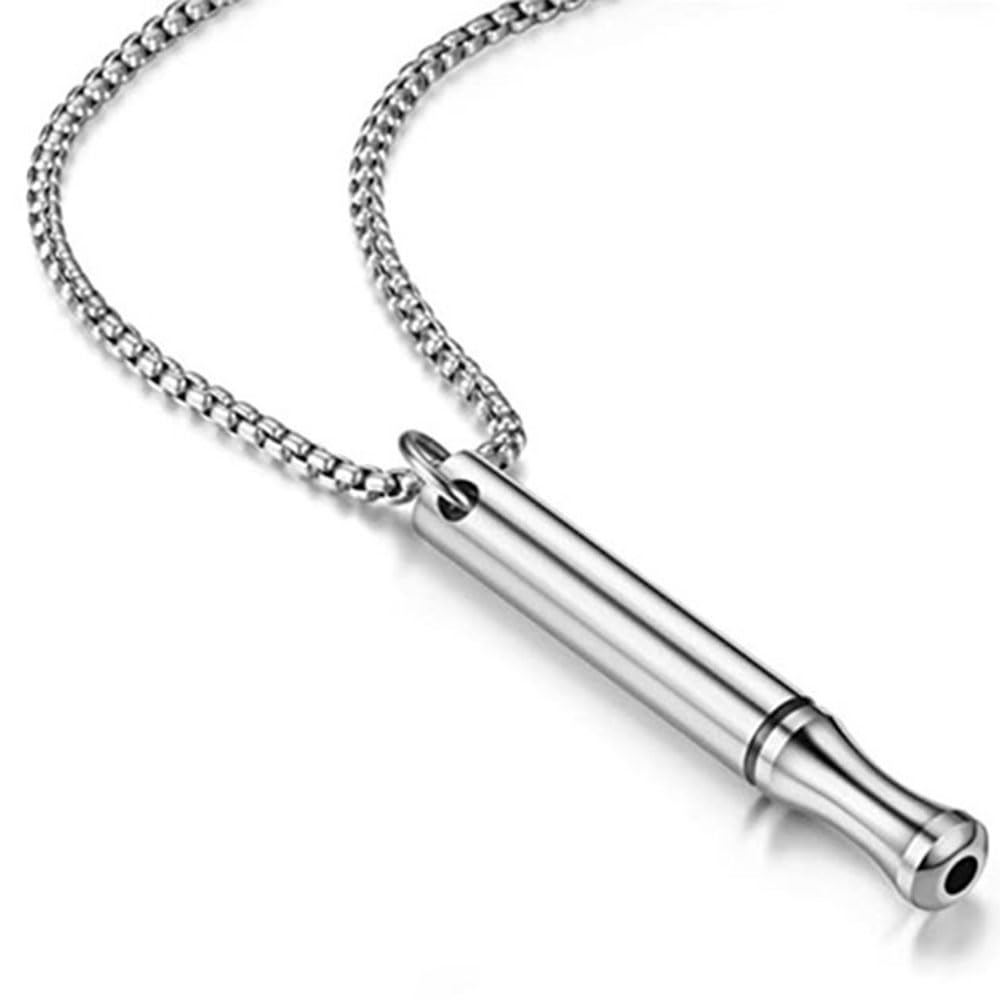 HUSABEJAIN 1 Pcs Anxiety Relief Necklace Stainless Steel Mindful Breathing Necklace Stress