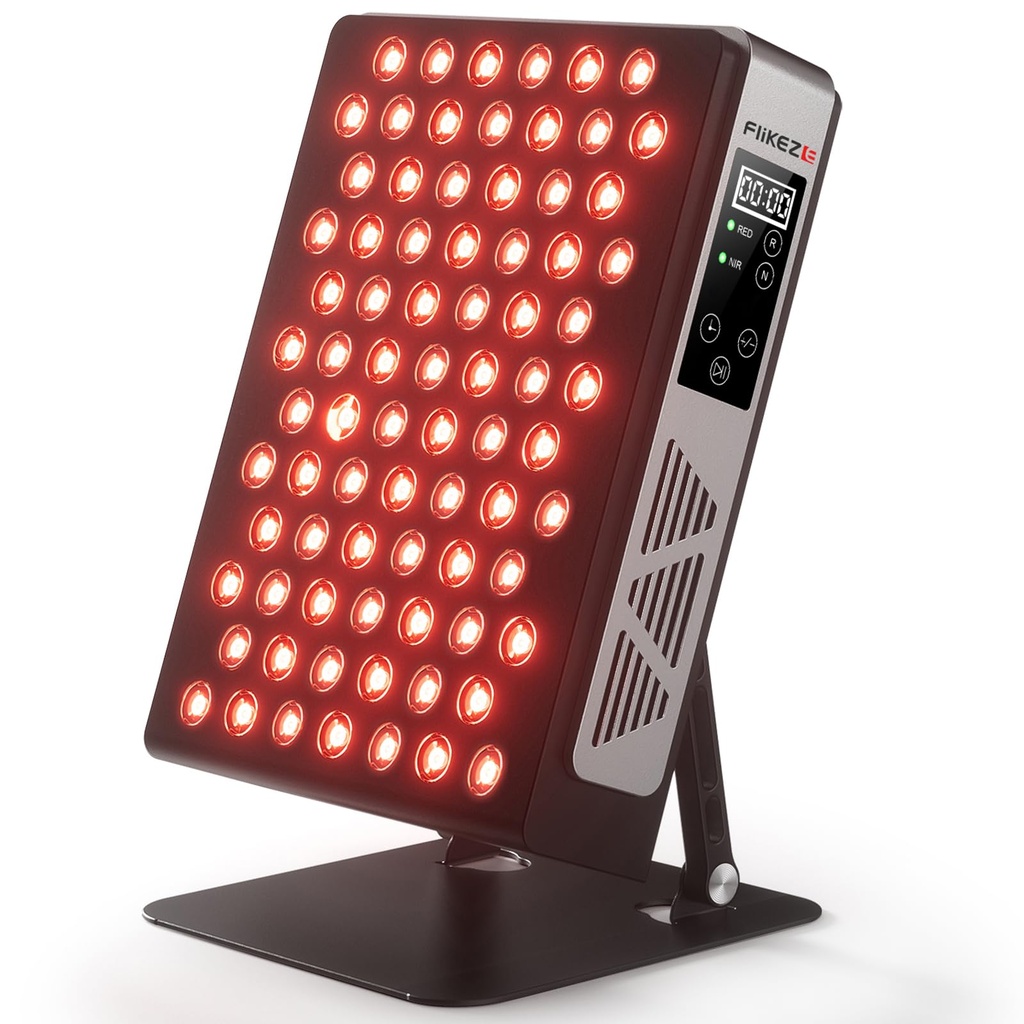 FliKEZE Red Light Panel, 78 Lamp Beads, 2 Chips (850nm, 660nm) Infrared Lamp with Timer, 18