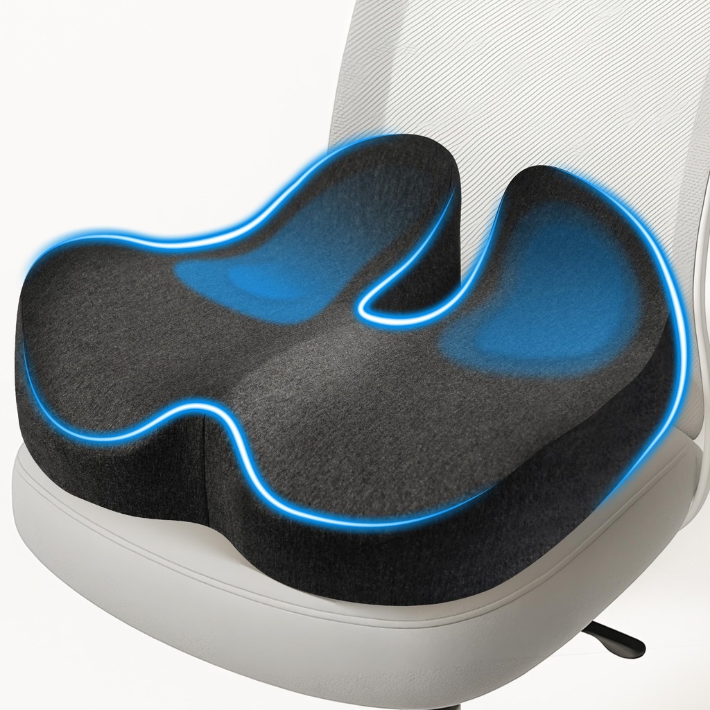 Lofty Aim Office Chair Cushion, Ergonomic Memory Foam Seat Cushion, Tailbone-Sciatica Pain