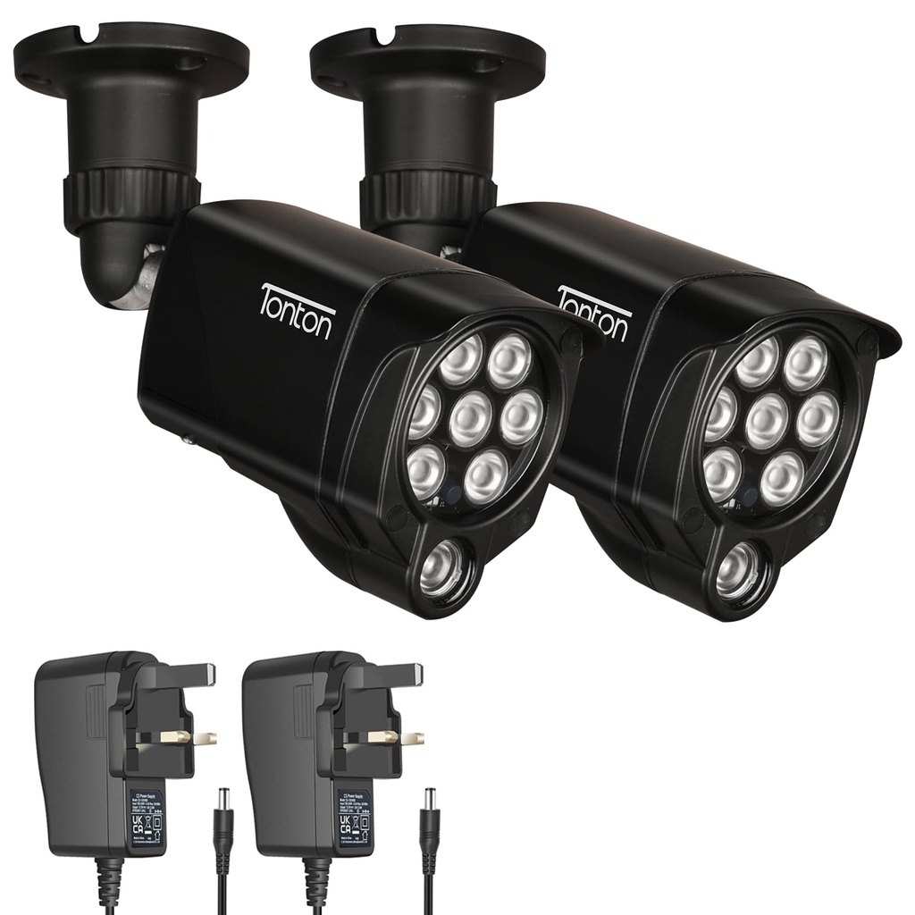 (2 Pack) Tonton IR Illuminator 850nm Wide Angle 8-LEDs 90 Degree, 30M(100Ft) IR Infrared Fl