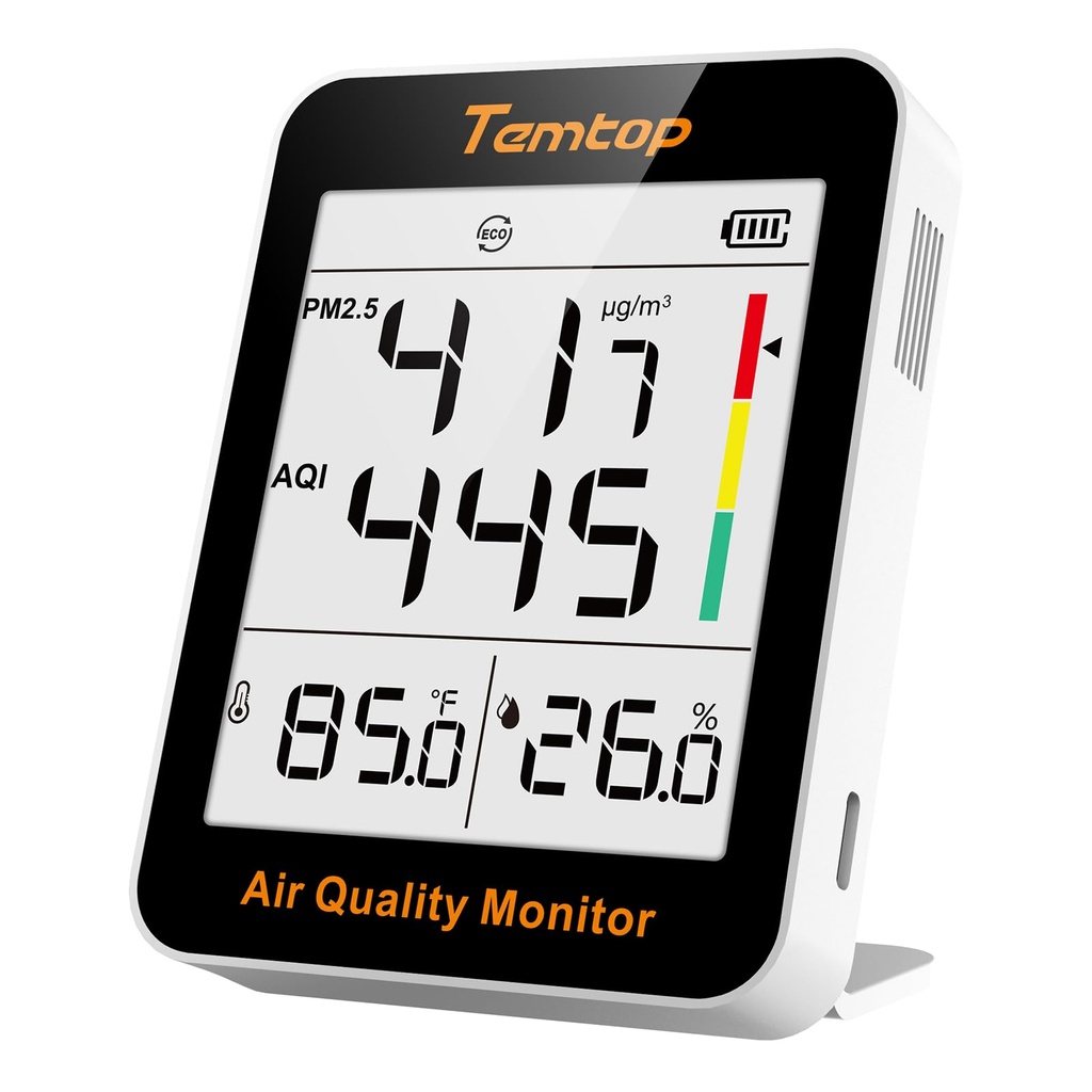 Temtop Air Quality Monitor PM2.5 Indoor Digital Hygrometer Thermometer Humidity Monitor for