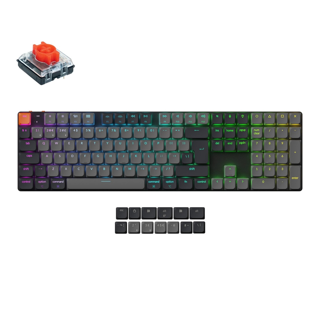 Keychron New K5 Full Size Ultra-Slim Wireless Bluetooth/Wired Mechanical Keyboard, RGB LED