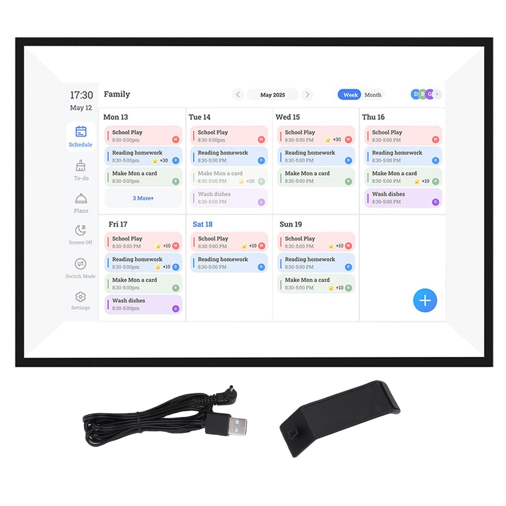 Fydun Smart Digital Calendar HD Touchscreen Family Planner for Household Chores and Meal Pl