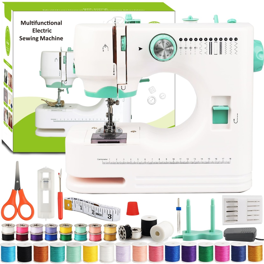 Mini Sewing Machine Ã”Ã‡Ã´ Compact Sewing Kit with 12 Built-in Stitches, Dual Speed Control
