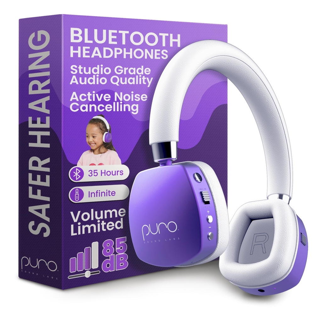 Puro Sound Labs PuroQuiet Plus Volume Limited On-Ear Active Noise Cancelling Bluetooth Headp