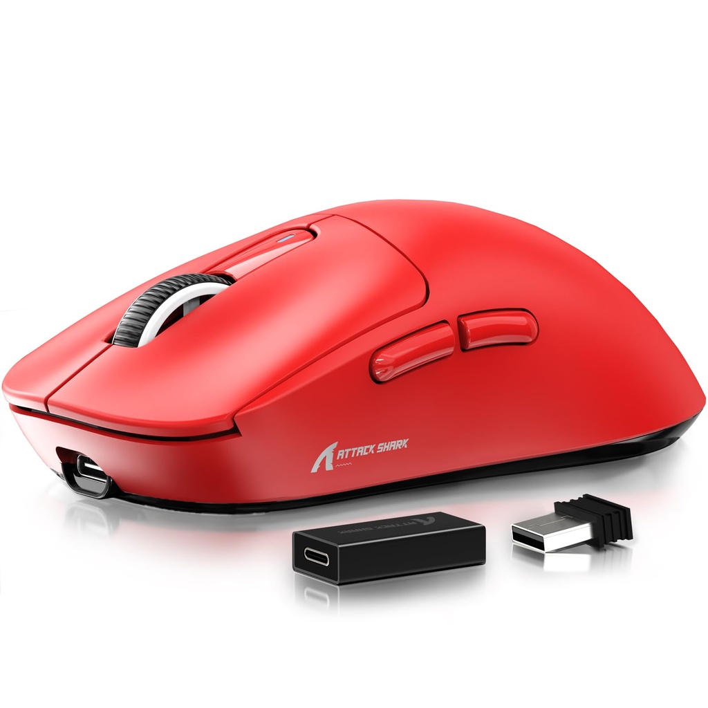 ATTACK SHARK X3 Pro 4K/8K Hz Mouse, 59g SUPERLIGHT, PixArt PAW3395 Gaming Sensor, BT/2.4G Wi