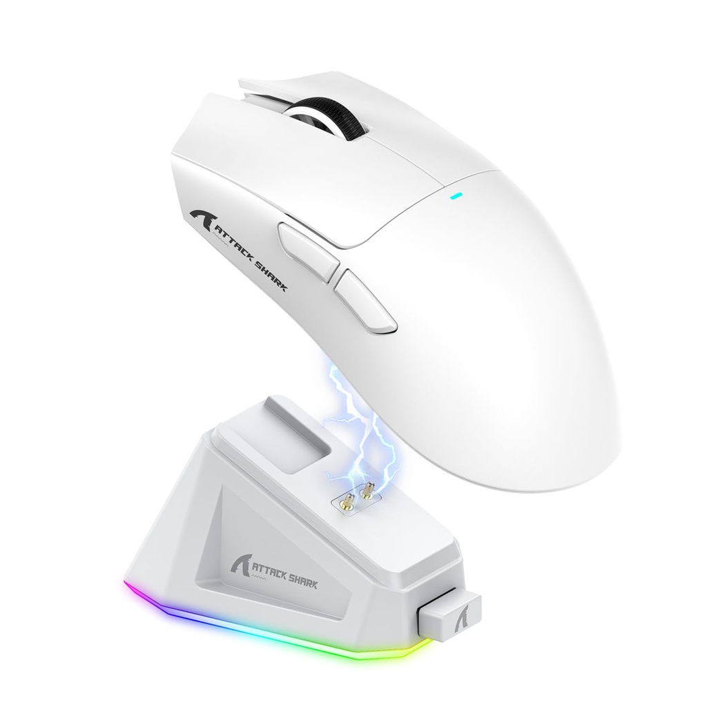 ATTACK SHARK X11 Gaming Mouse with Magnetic Charging Dock, PixArt PAW3311 Gaming Sensor, BT/
