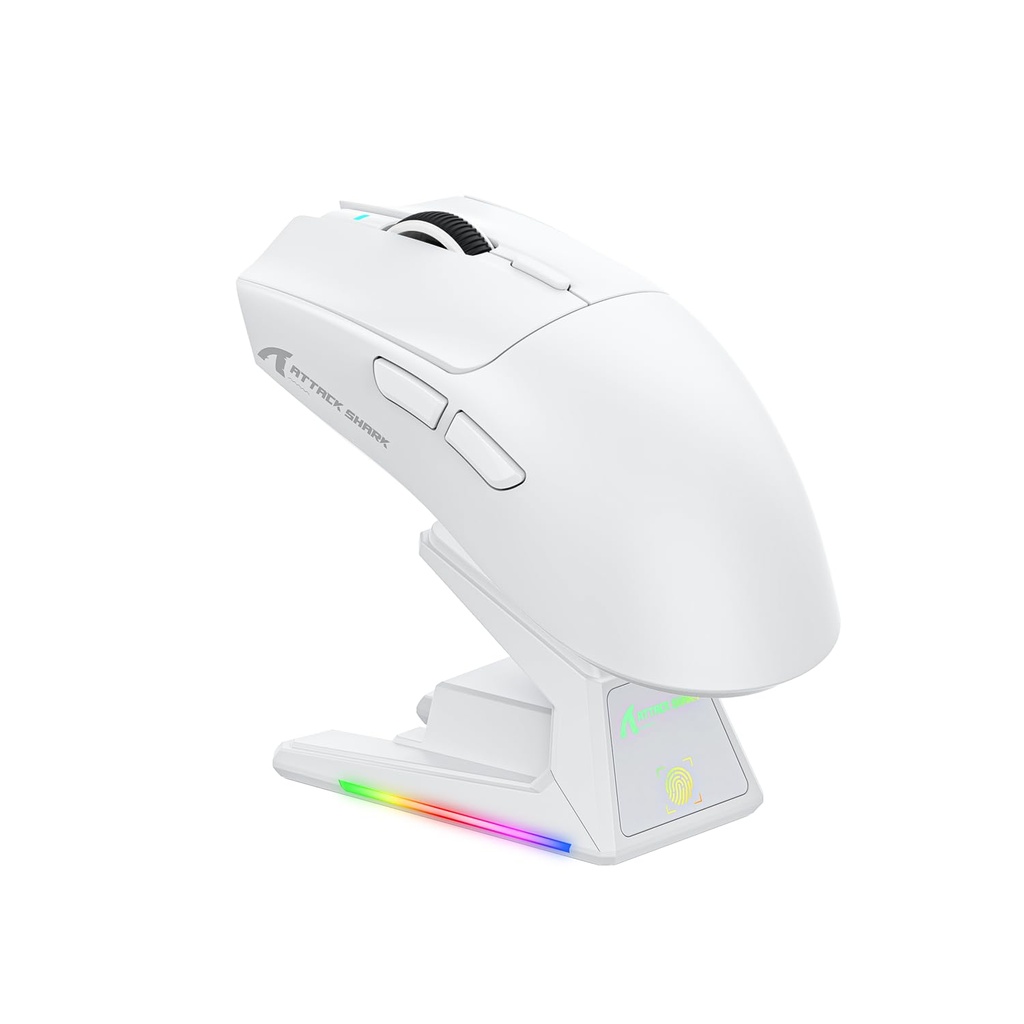 ATTACK SHARK X1 Gaming Mouse with Touchpad RGB Charging Dock, PixArt PAW3395PRO Gaming Senso