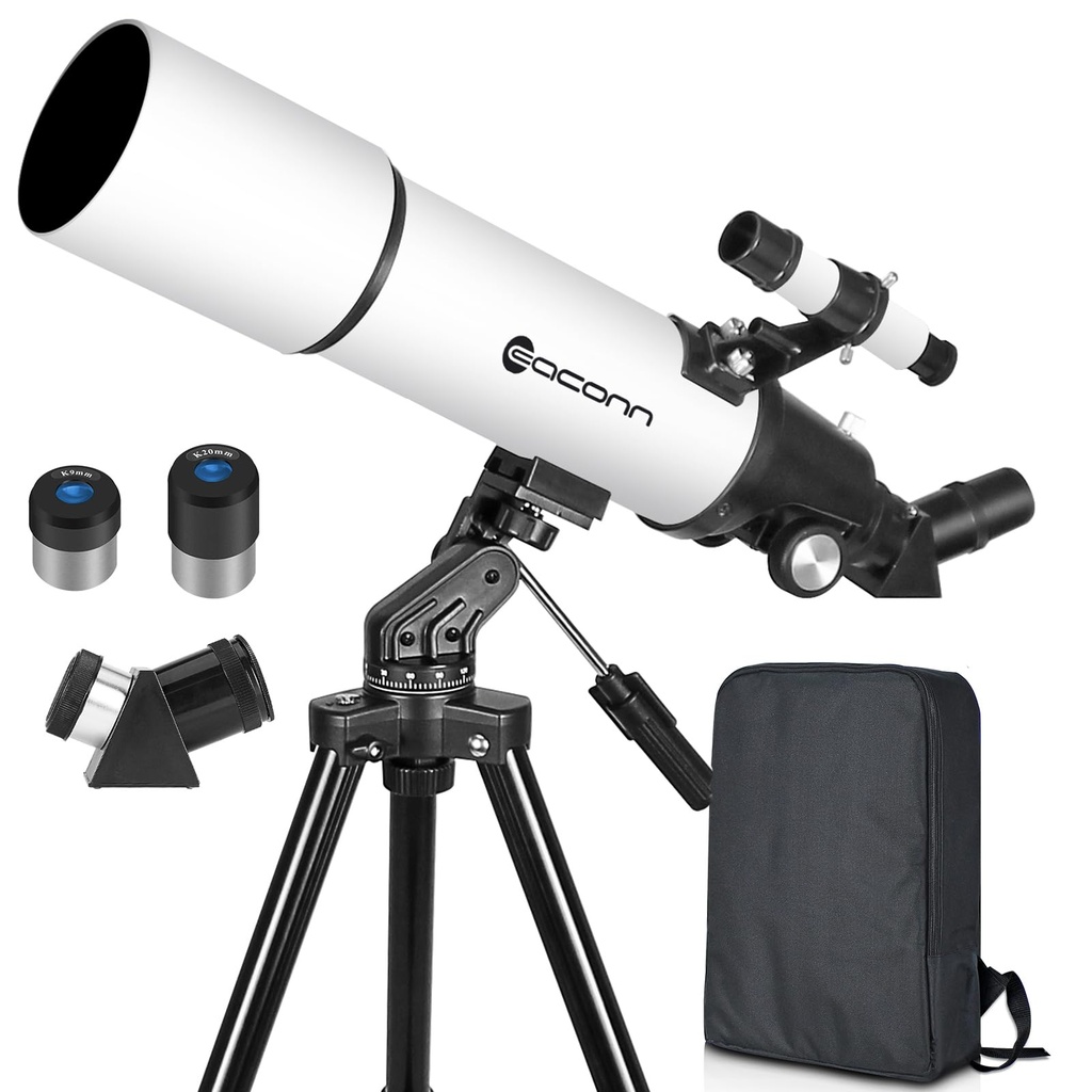 Telescopes for Adults Astronomy, 80mm Aperture 600mm Refractor Telescope for Kids & Beginner
