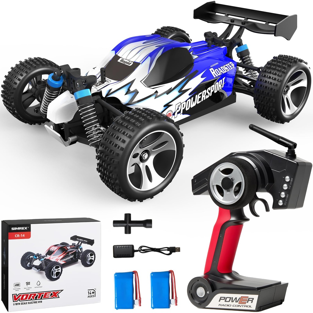 SIMREX 1:18 Scale 4WD RC Car | 40+MPH High Speed Off-Road Remote Control Truck