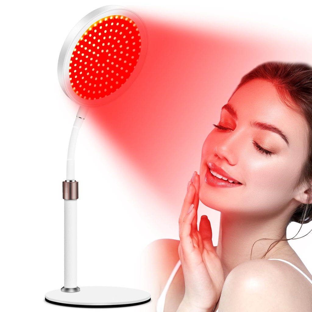 Relhafethy Red Light Lamp, 940&850&660 Infrared Light Lamp with Base, 15/30/45 Mins Timer