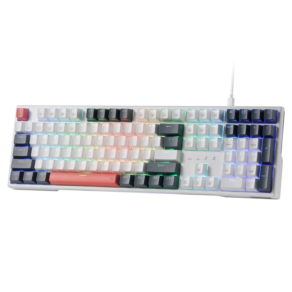 Redragon K668 RGB Gaming Keyboard, 104 keys + Extra 4 Hotkeys Wired Mechanical Keyboard 