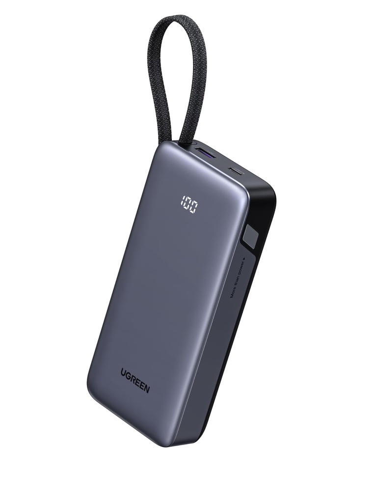 UGREEN Nexode Power Bank with Built-in Cable 20000mAh 45W In & Out Fast Charging