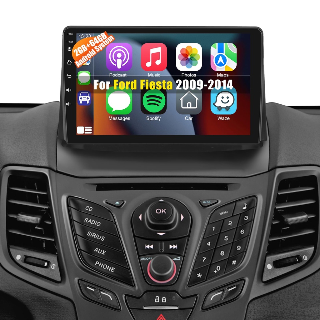 [2G+64G] for Ford Fiesta Radio 2009 2010 2011 2012 2013 2014, 9 inch Touch Screen Android