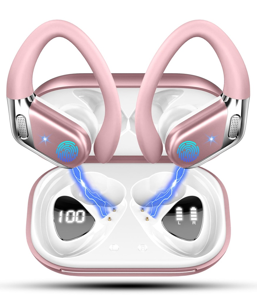 Wireless Earbuds, 2025 Bluetooth 5.4 Headphones Sports, Deep Bass Stereo in Ear Headphone fo