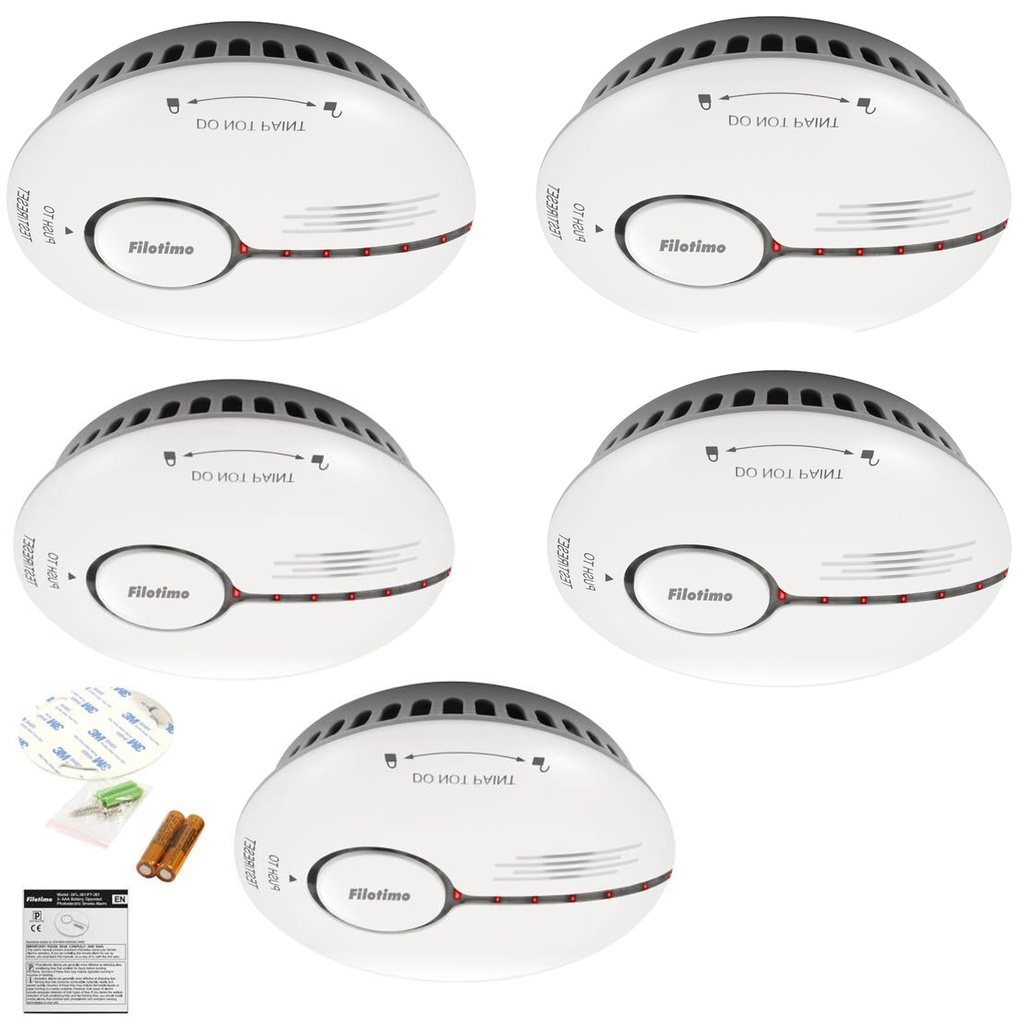 Smoke Alarm, Fire Alarm Smoke Detector with LED Indicator& Test/Silence Button