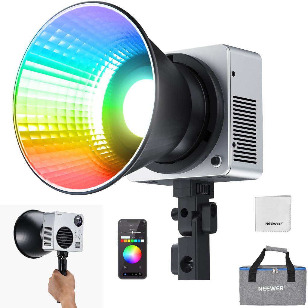 NEEWER HB80C 80W RGBWW LED Video Light with 72Wh Battery & 100W PD Fast Charging, 10400lux
