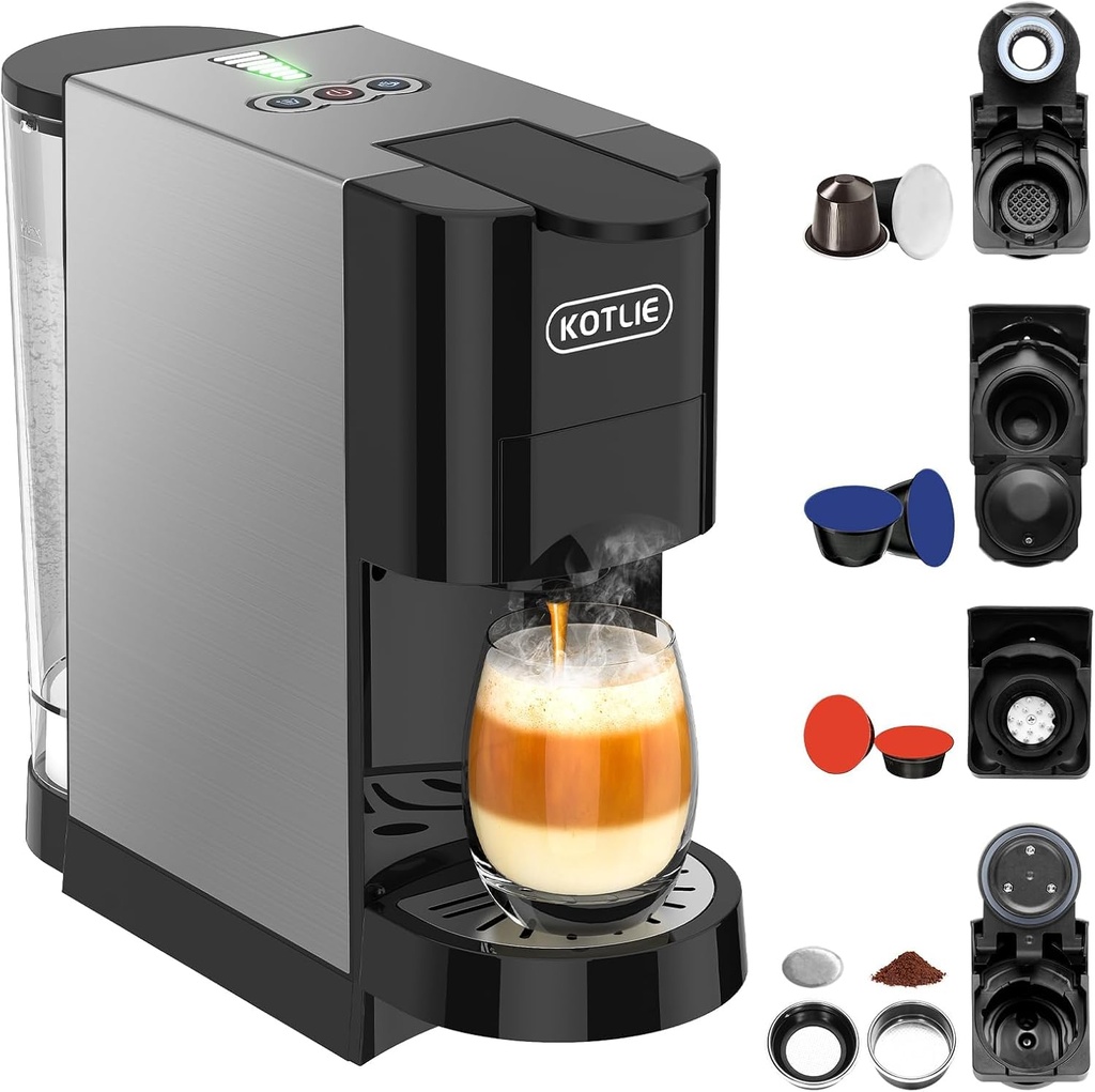 5 in 1 Espresso Single Serve Coffee Machine for Nespresso Original/Dolce Gusto/Mio