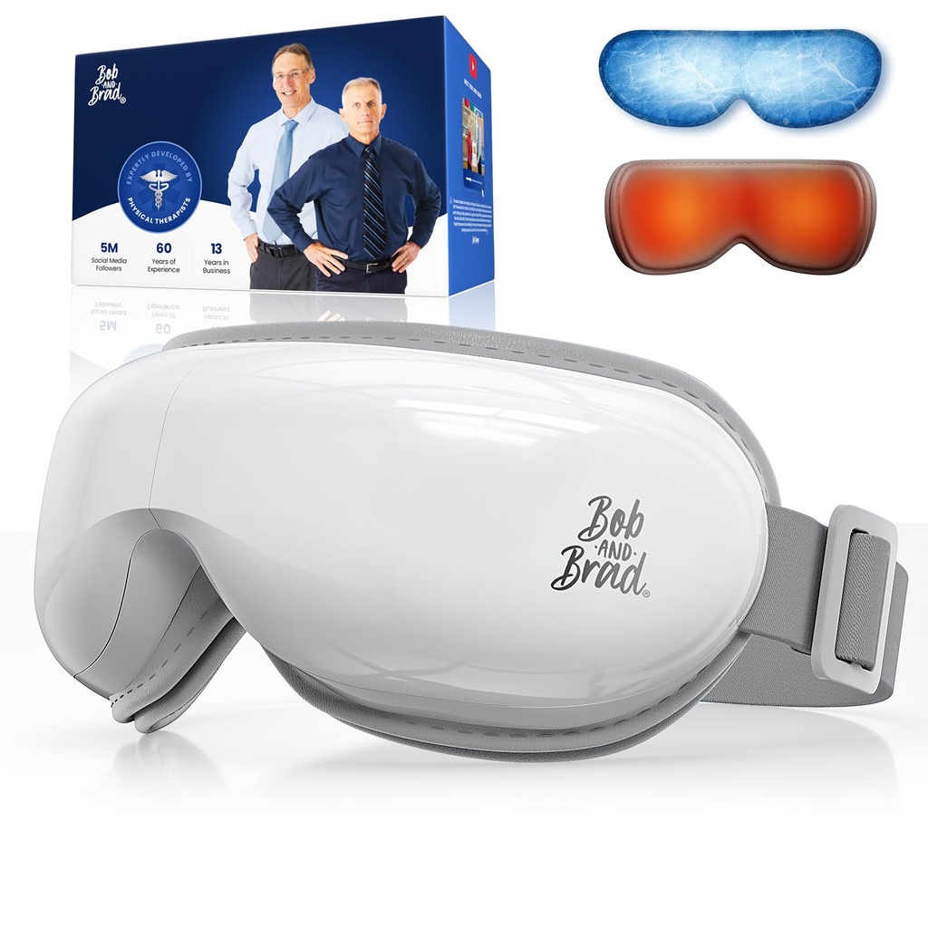 Bob and Brad Eye Massager with Heat and Cooling Gel Mask for Migraine Relief, EyeOasis