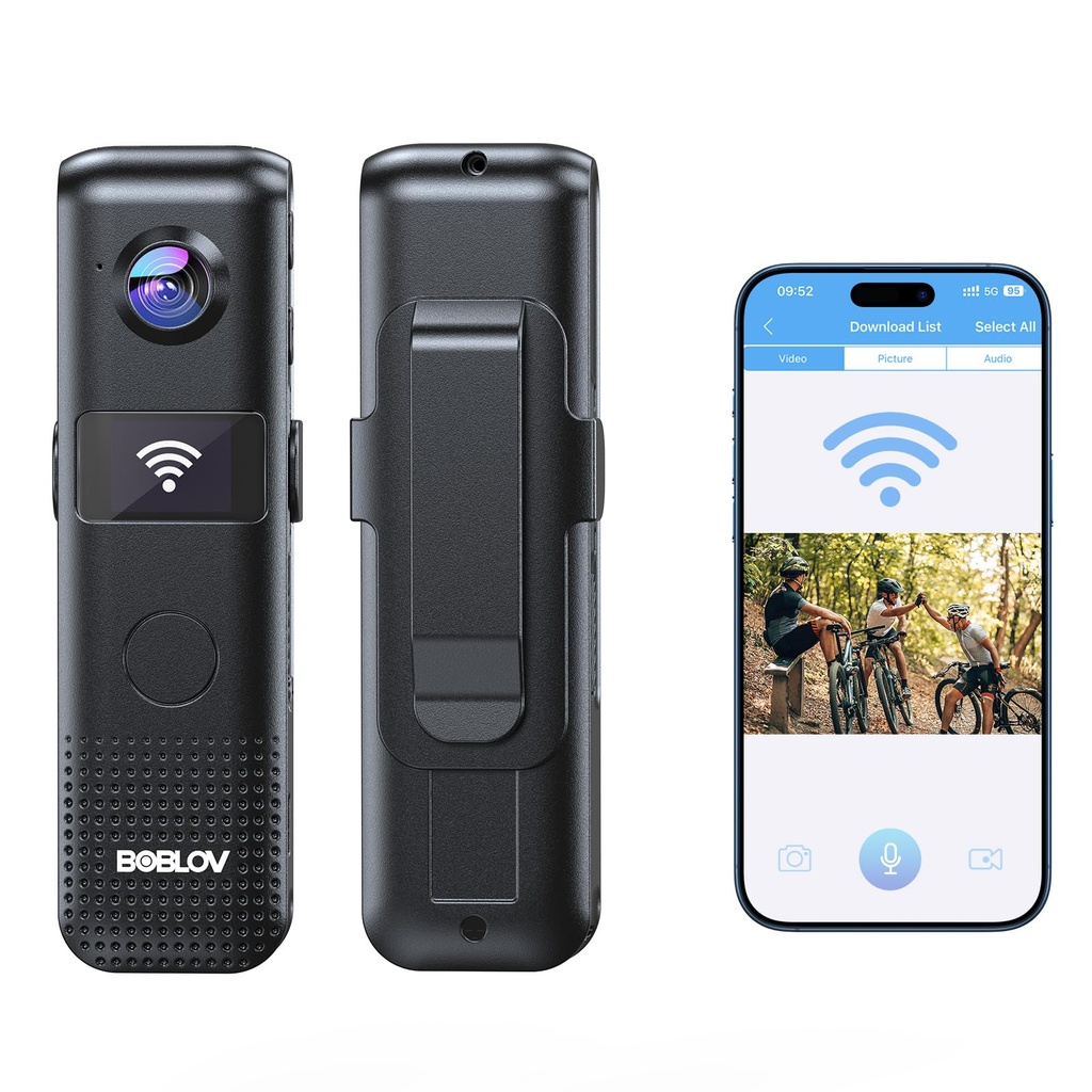 BOBLOV C18 WiFi Body Camera: 128GB Bodycam with One-Touch Recording, OLED Screen