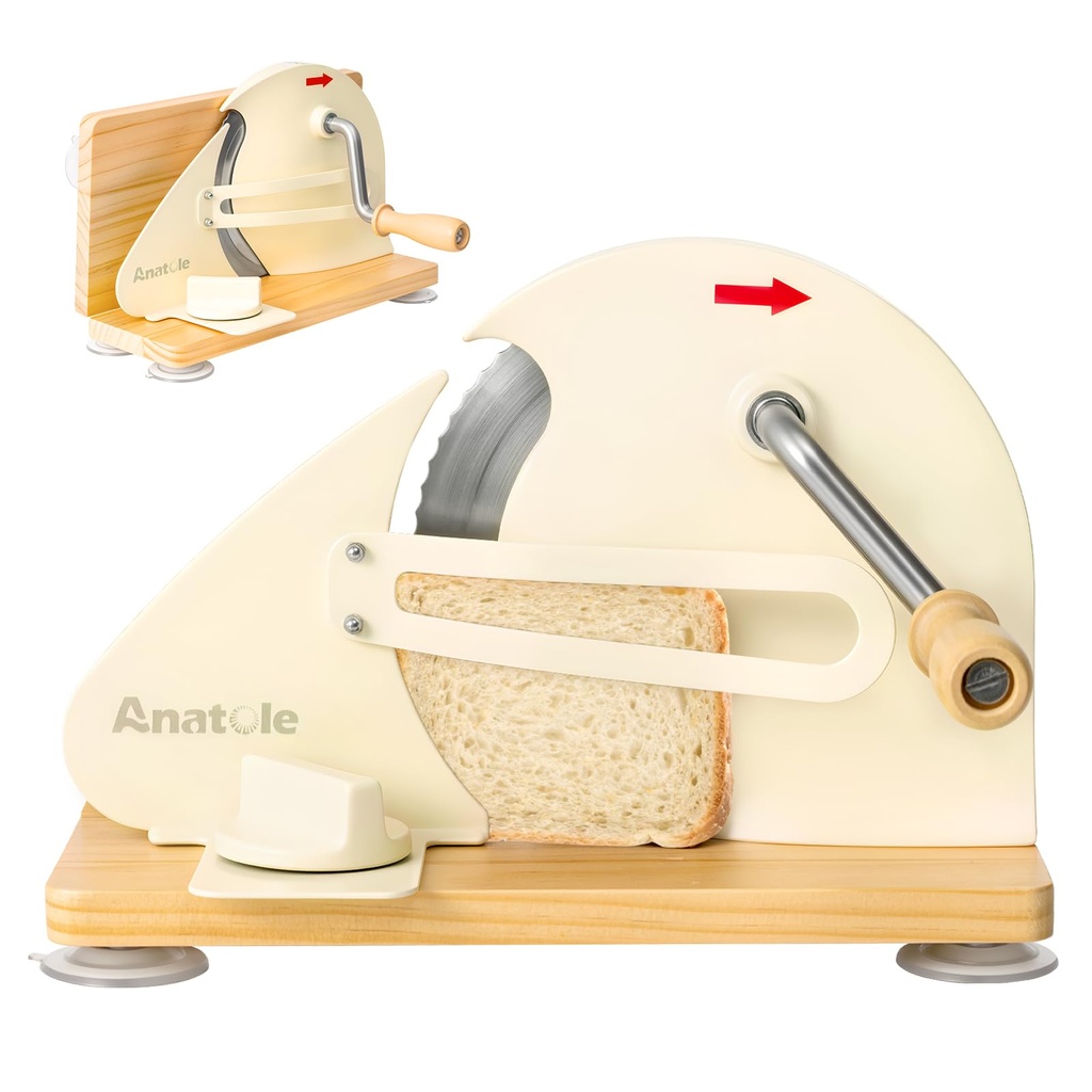 Anatole Foldable Manual Bread Slicer for Homemade Sourdough Bread with Engraved Scale Line