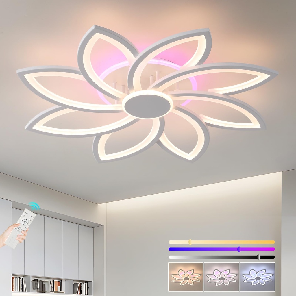 ZAITINZ LED Ceiling Light Dimmable,70W White Modern Flush Ceiling Lights with Remote Control