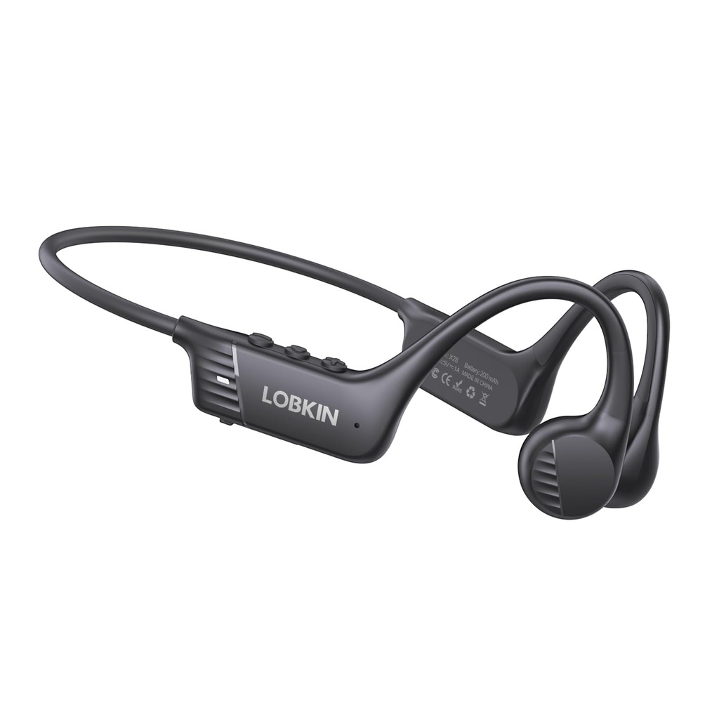 LOBKIN Bone Conduction Headphones, Open Ear Headphones Bluetooth 6.0 Wireless with Mic, 10H
