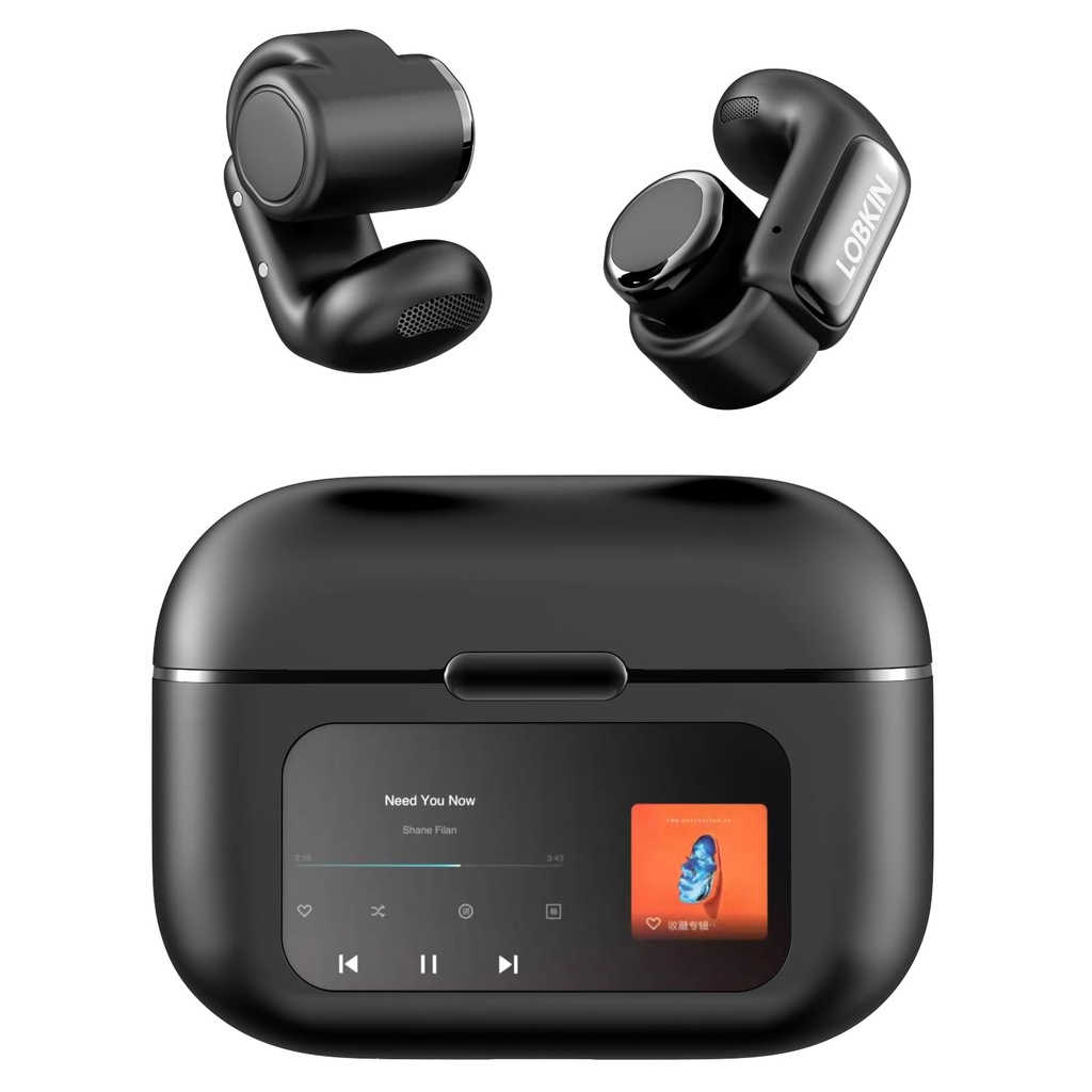 LOBKIN Open Ear Headphones, Clip On Earphones, Wireless Earbuds Bluetooth 5.4, Open Ear