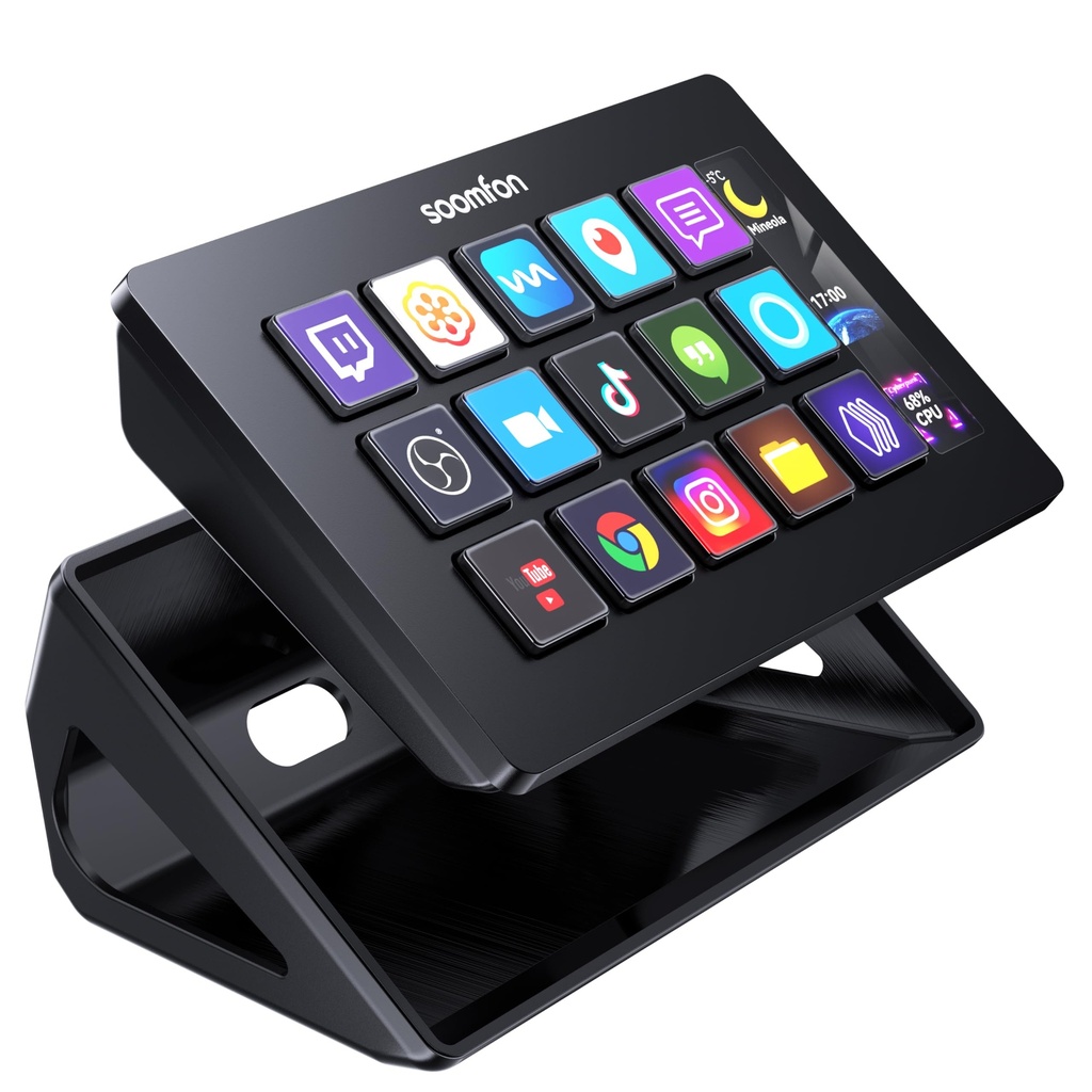 SOOMFON Stream Control Deck Studio Stream Controller with 15 Macro Keys & Dashboard