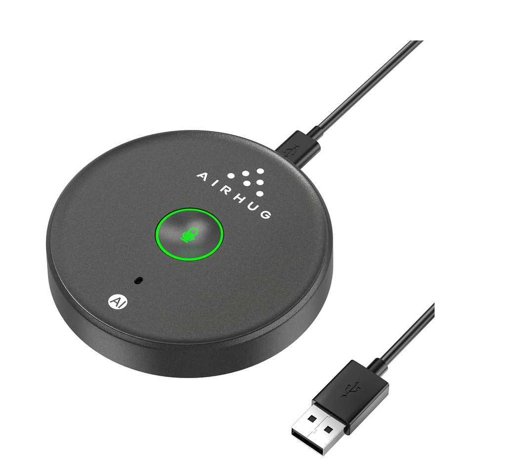 AIRHUG USB Microphone No Speaker, Desktop Computer Mic, Mute Button with LED Indicator