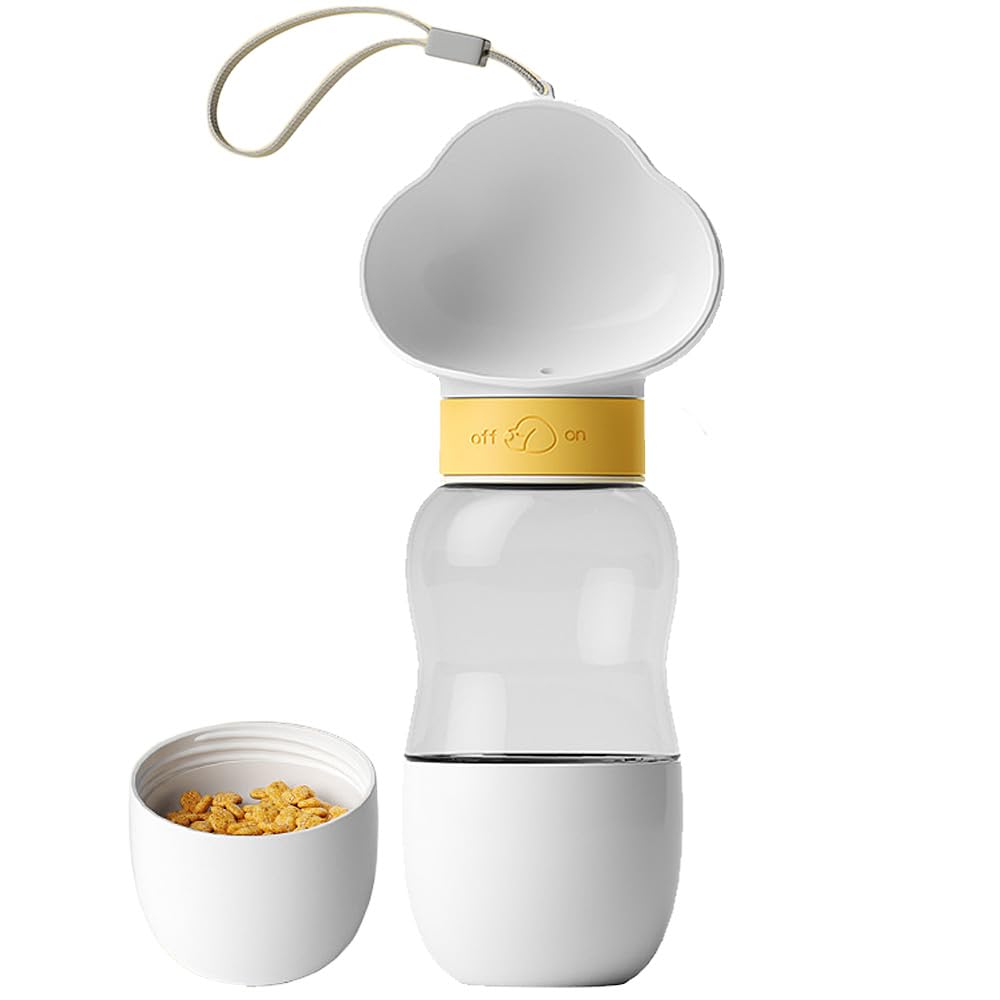 Portable Dog Travel Bottle - 350ml Leak Proof Water & Food Container for Walking