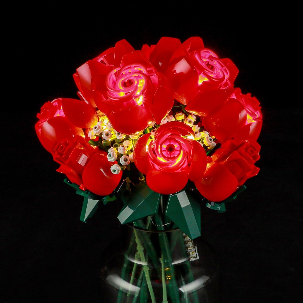 BRIKSMAX Light Kit for Lego Bouquet of Roses -Led Lighting Compatible with Lego Icons 10328
