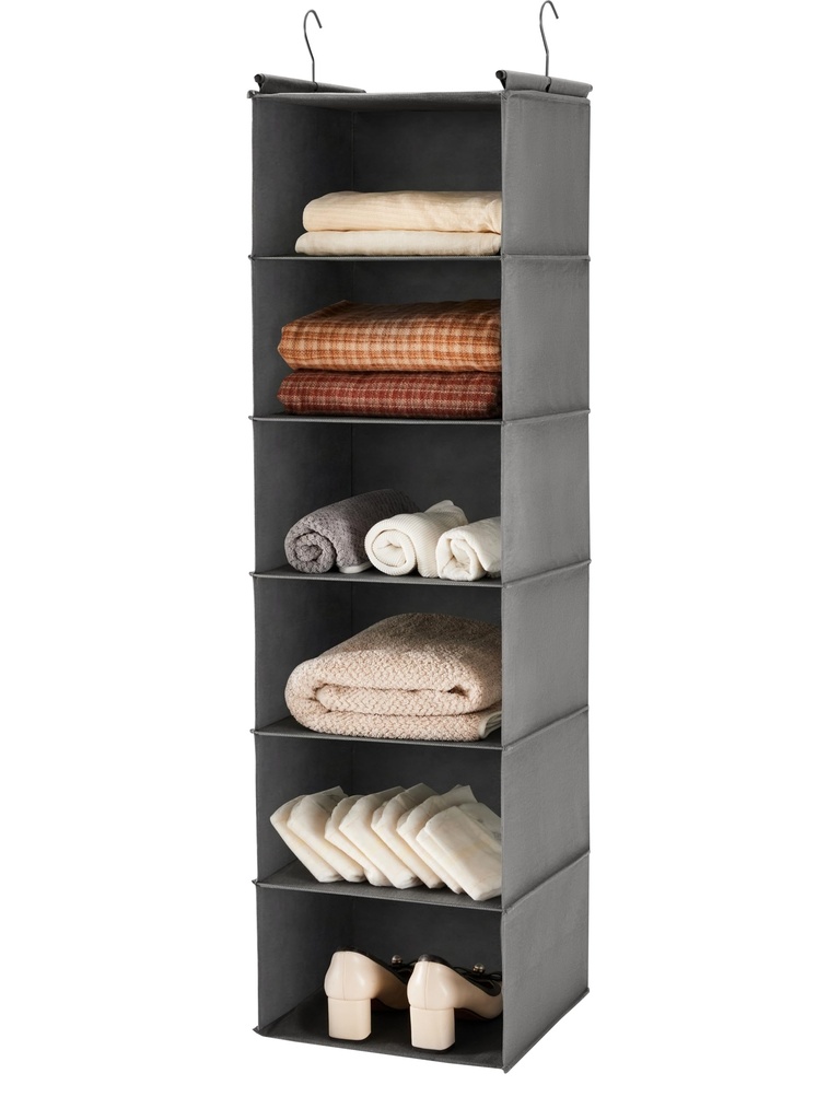MAX Houser 6 Tier Shelf Hanging Closet Organizer, Closet Hanging Shelf with 2 Sturdy Hooks
