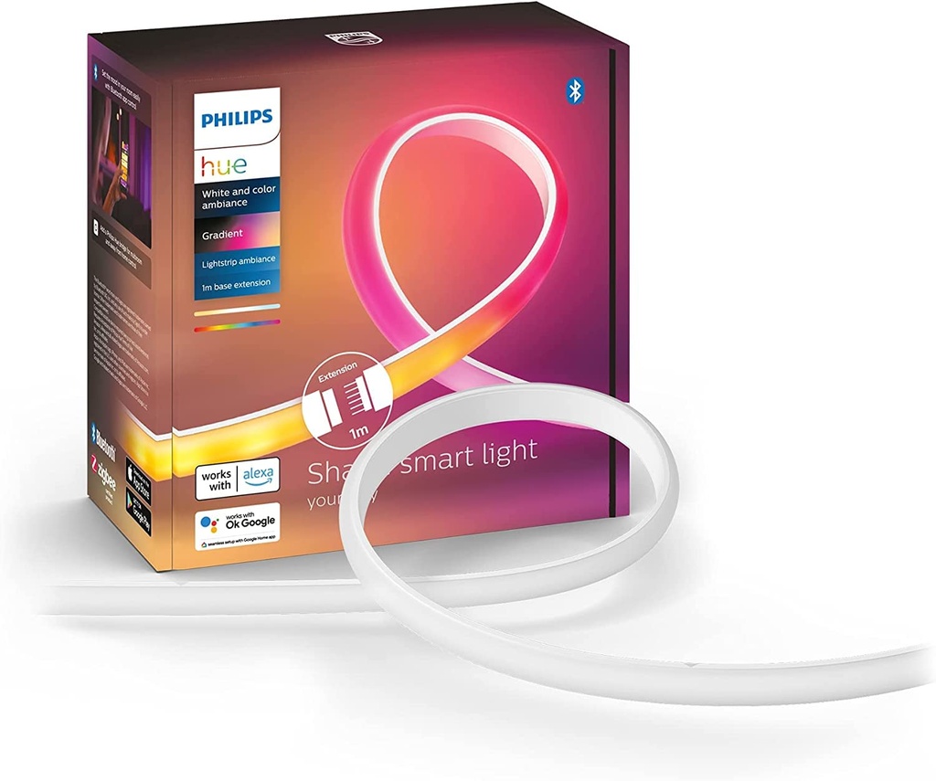 Philips Hue New Gradient Light Strip 1m Extension. for Syncing with Entertainment, Media
