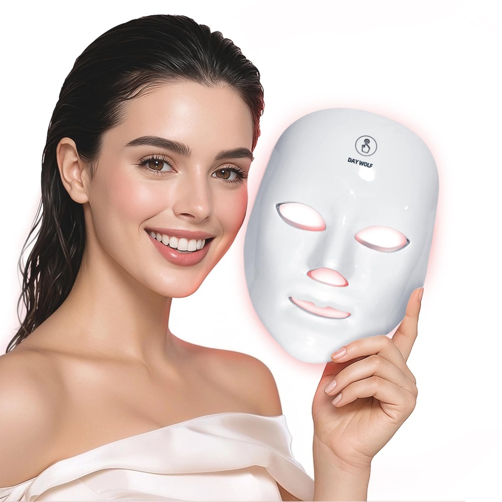 LED Face Mask with 7 Colors Cordless Red Light Skin Care Mask Rechargeable Portable Facial D