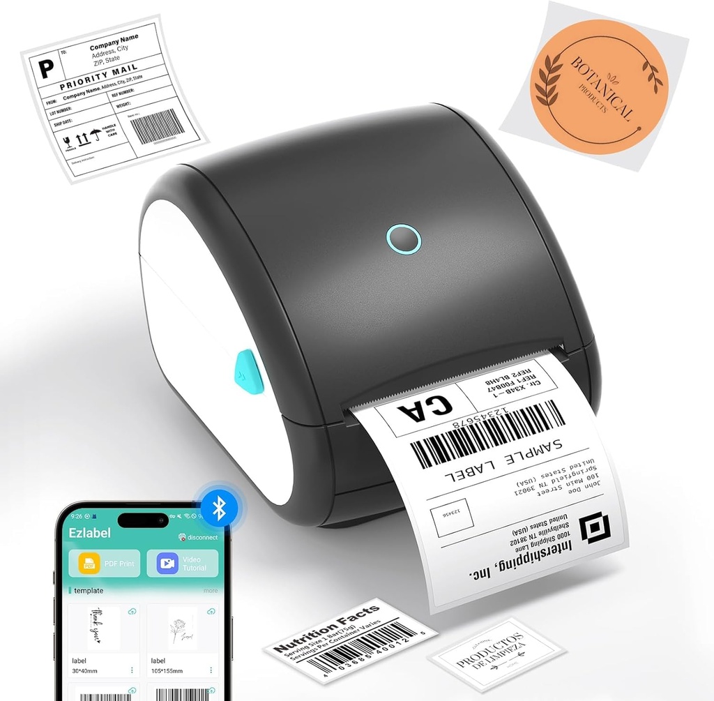 BORN4SHIP Bluetooth Shipping Label Printer, DB403 Thermal Printer, Postage 4x6 Label Printe