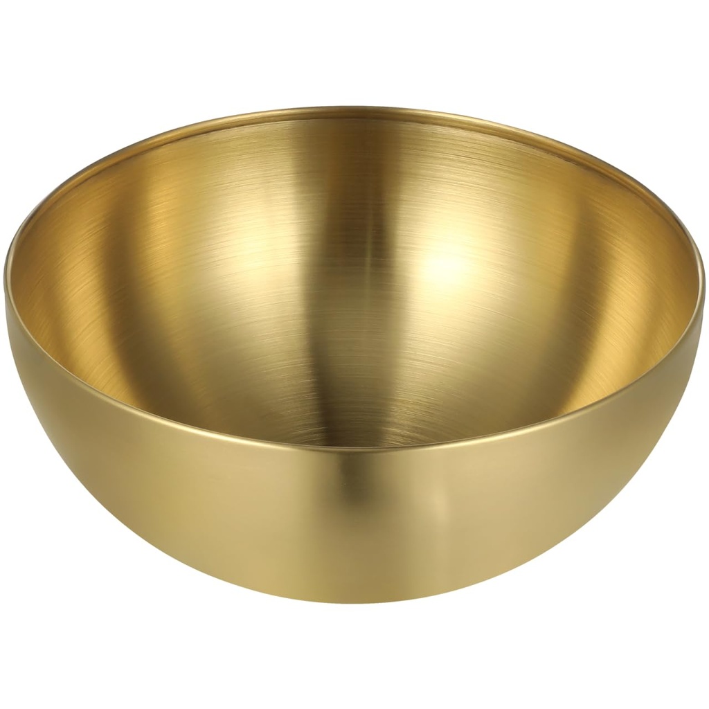 CALLARON Stainless Steel Salad Bowls - 1.5L Large Gold Serving Bowl, Metal Nesting Decoarti