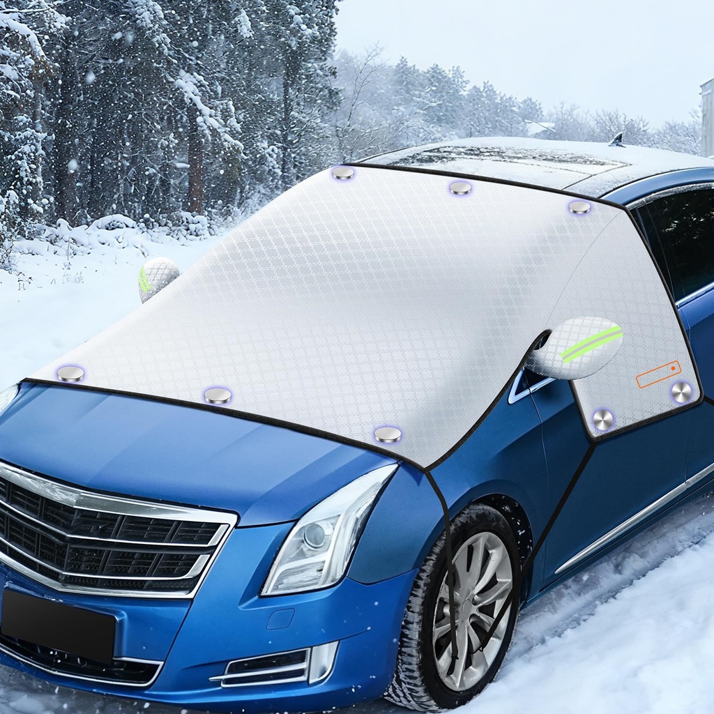 Car Windscreen Cover for Winter,Anti-frost and ice snow protection cover with 10 magnets an