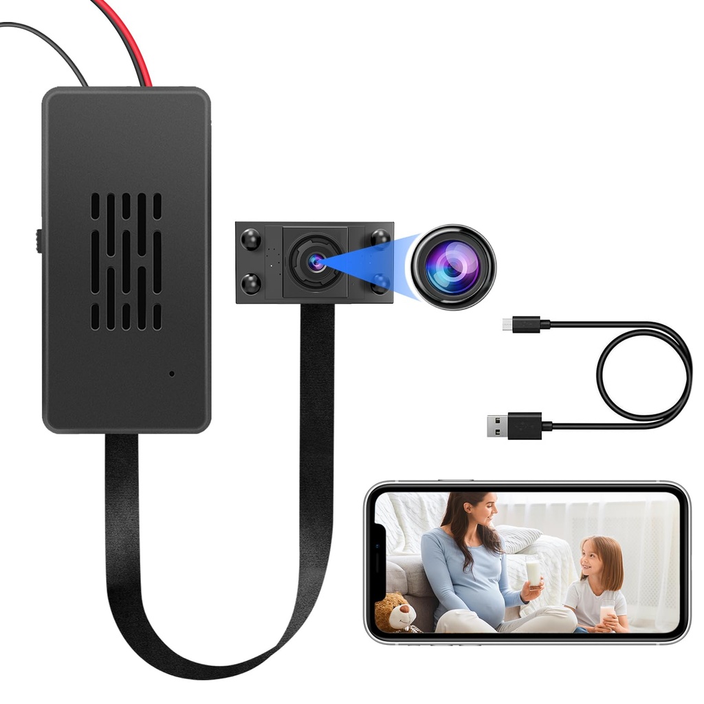 QZT WIFI Mini Wireless Camera, 4K 1080P Tuya Smart App 2.4Ghz Compatible Wide Angle, Infrared