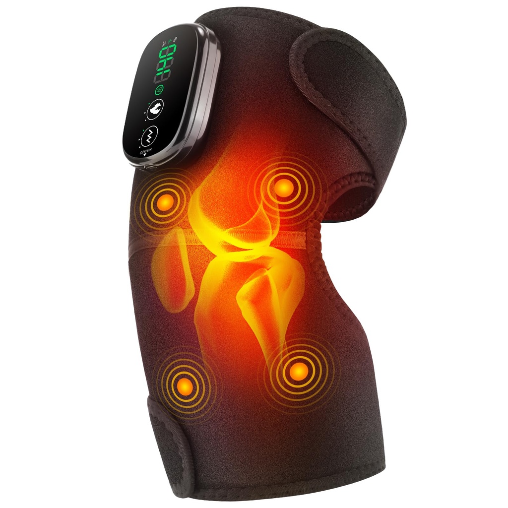 Cordless Heating Knee Pad, Heated Knee Brace with Touch Screen & Comfortable Fit, Adjustable