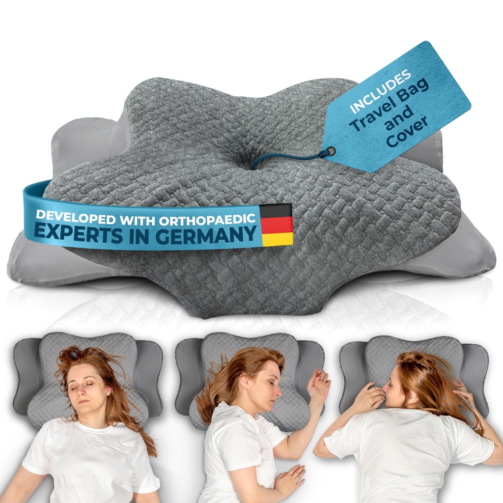 Gluckstoff Orthopedic Neck Pillow [FOR ALL SLEEP TYPES] - Side Sleeper 