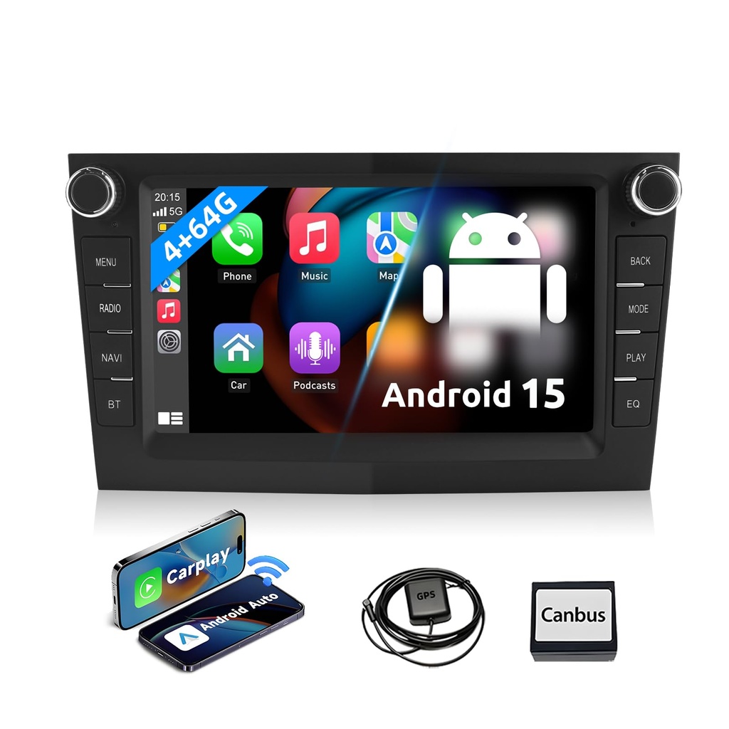ESSGOO 4+64G Android 15 Car Stereo For Vauxhall Opel Corsa C D Zafira B Astra G H