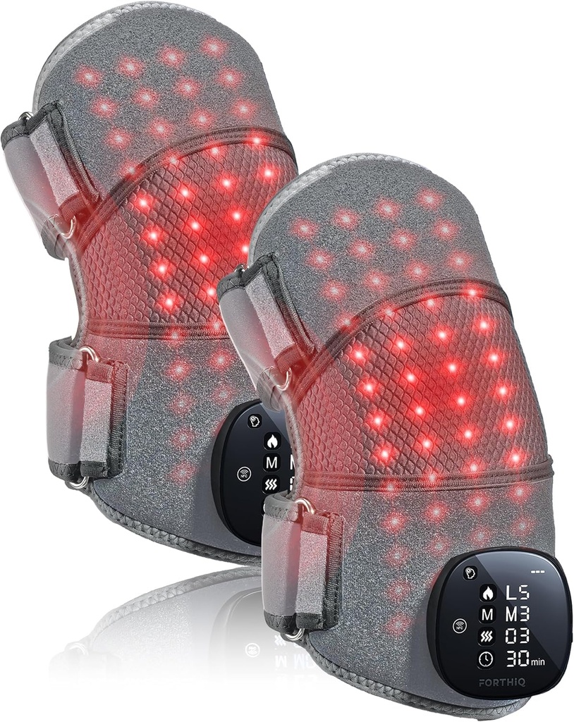 FORTHiQ RED+ Knee Massager with Heat and Red Light Therapy for Pain Relief, Knee Brace