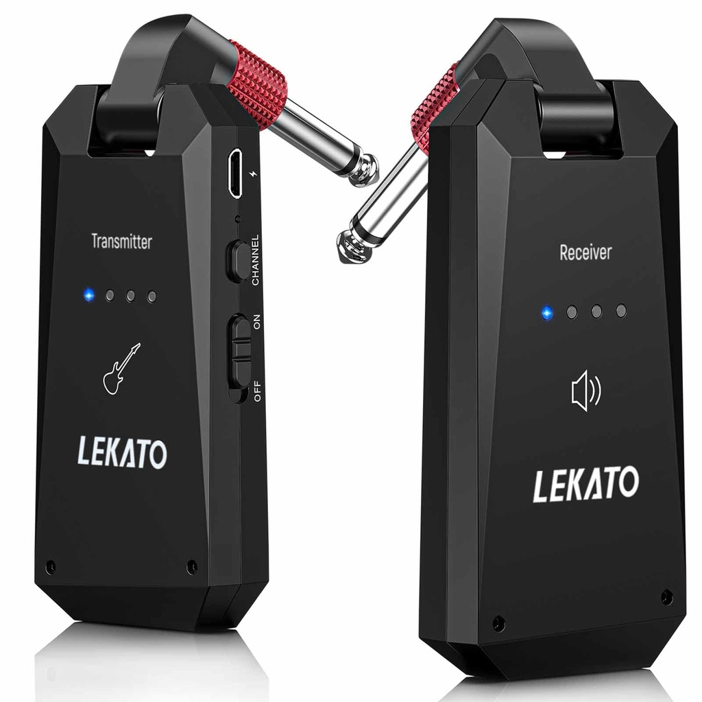 LEKATO 5.8Ghz Wireless Guitar Transmitter Receiver, Strong Anti-Interference Instrument Wire